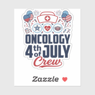 Oncologie 4 juli Crew Medisch Patriottisch T-shirt Sticker
