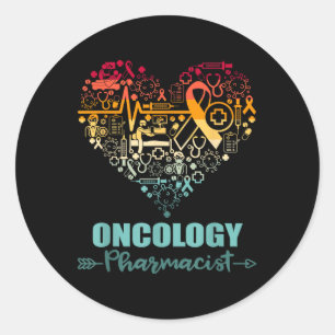 Oncologie Apotheker Hart Grappig Oncologie Ronde Sticker