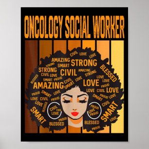 Oncologie Maatschappelijk Werker Krachtige Zwarte  Poster