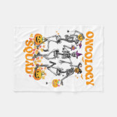 Oncologie Squad Skelet Pumpkin Fall Leaves Spooky Fleece Deken (Voorkant (Horizontaal))