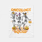 Oncologie Squad Skelet Pumpkin Fall Leaves Spooky Fleece Deken (Voorkant)