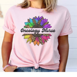 Oncologie Verpleegkundige Beroep Rainbow Zonnebloe T-shirt