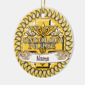 Oncologie Verpleegkundige Caduceus aangepaste verp Keramisch Ornament (Links)