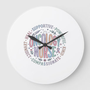 Oncologie Verpleegster Cirkel Citaat Bloemig Shirt Grote Klok