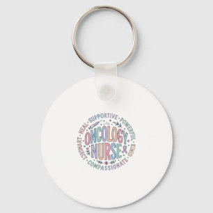 Oncologie Verpleegster Cirkel Citaat Bloemig Shirt Sleutelhanger