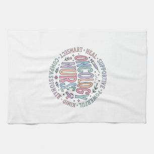 Oncologie Verpleegster Cirkel Citaat Bloemig Shirt Theedoek