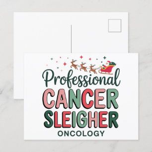 Oncologie Verpleegster Kerst Kanker Chemo Oncologi Feestdagenkaart