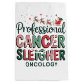 Oncologie Verpleegster Kerst Kanker Chemo Oncologi Medium Cadeauzakje (Voorkant)