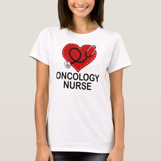 Oncologie Zenuwhart Stethoscoop T-shirt (Voorkant)