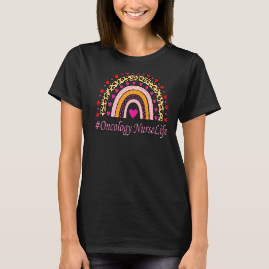 Oncologie Zenuwhoed Rainbow Nurse Week T-shirt (Voorkant)