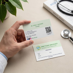 Oncologiekliniek Bedrijf Eenvoudige Afspraak Visitekaartje