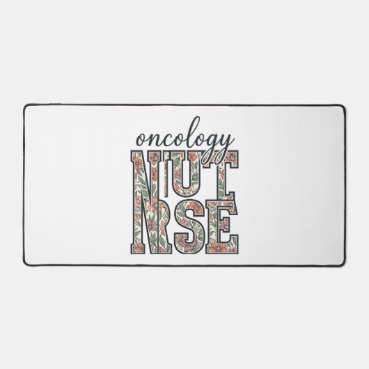 Oncologieverpleegster bloem vintage bureaumat (Voorkant)