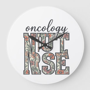 Oncologieverpleegster bloem vintage grote klok