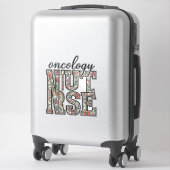 Oncologieverpleegster bloem vintage sticker (Koffer)