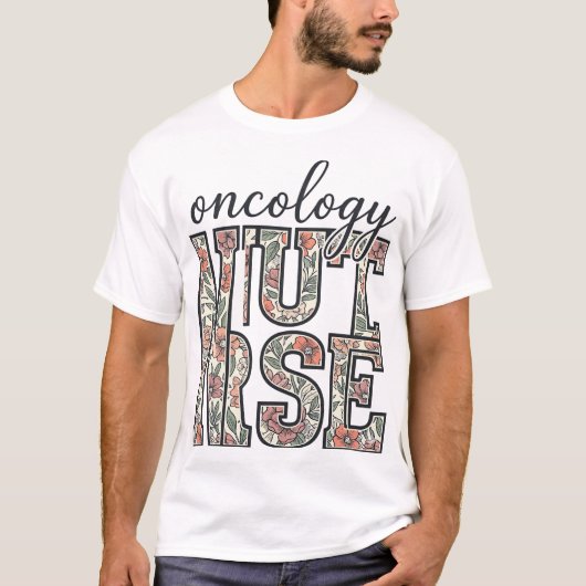 Oncologieverpleegster bloem vintage t-shirt (Voorkant)