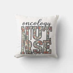 Oncologieverpleegster Bloemig Vintage Kussen