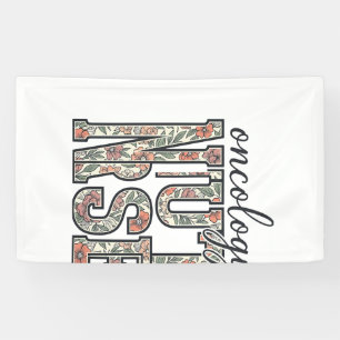 Oncologieverpleegster Bloemig Vintage Spandoek