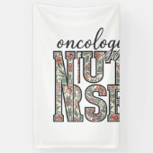 Oncologieverpleegster Bloemig Vintage Spandoek (Verticaal)