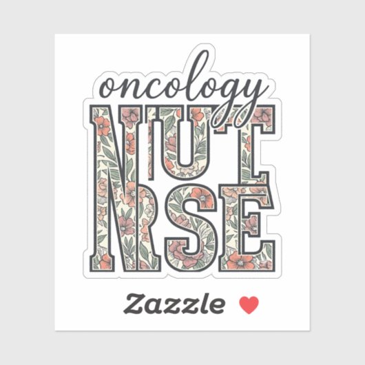 Oncologieverpleegster Bloemig Vintage Sticker (Vel)