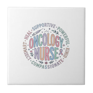 Oncologieverpleegster Cirkel Citaat Bloemig Shirt  Tegeltje