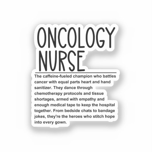 Oncologisch verpleegkundige sticker (Voorkant)