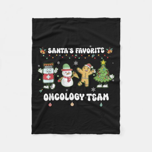 Oncology Christmas Crew Chemotherapy Nurse Techs N Fleece Deken (Voorkant)