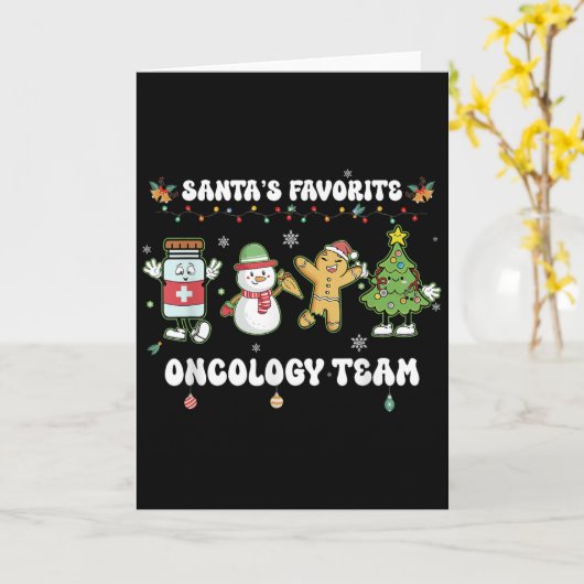 Oncology Christmas Crew Chemotherapy Nurse Techs N Kaart (Gele Bloem)