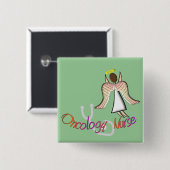 Oncology Nurse Angel Vierkante Button 5,1 Cm (Voorkant /achterkant)