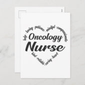 Oncology Nurse Heart Word Cloud Feestdagenkaart (Voorkant / Achterkant)