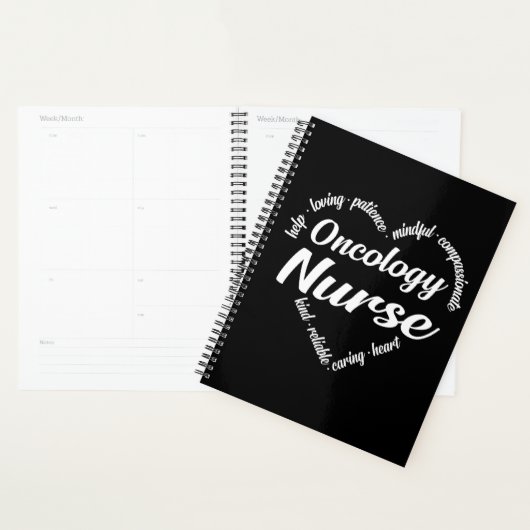 Oncology Nurse Heart Word Cloud Planner (Display)