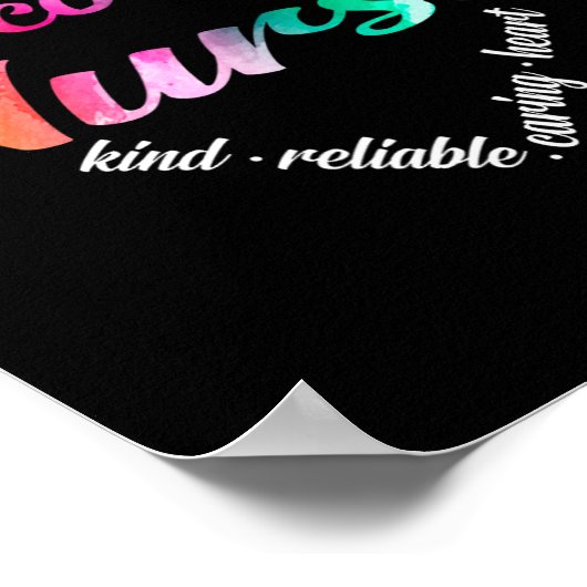 Oncology Nurse Heart Word Cloud Waterverf Rainbow Poster (Hoek)