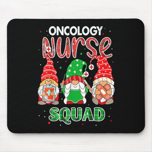 Oncology Nurse Squad Kerstmis Gnomes RN Matching Muismat (Voorkant)