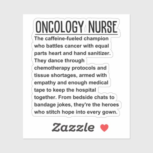 Oncology Nurse Sticker (Vel)