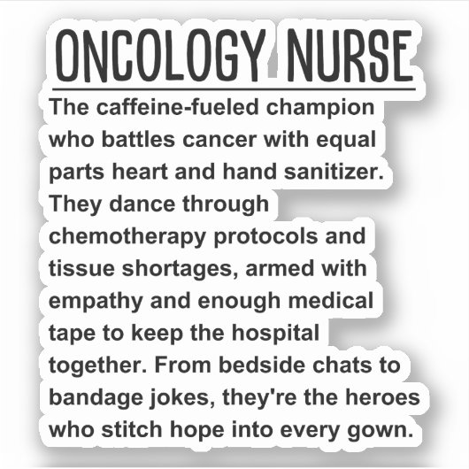 Oncology Nurse Sticker (Voorkant)