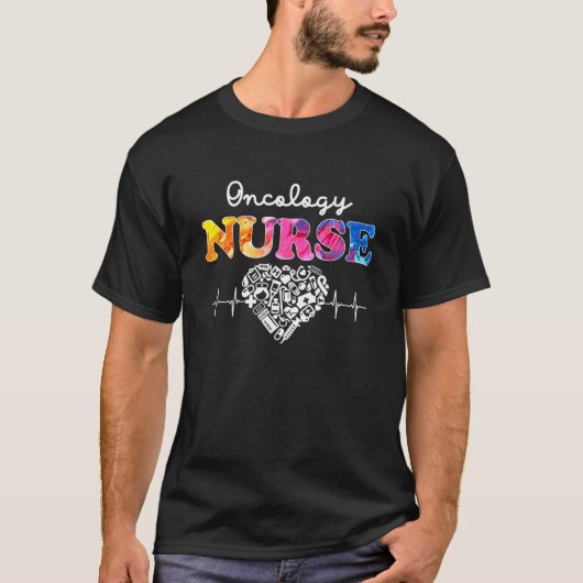 Oncology Nurse Watercol Love Heart Stethoscope T-shirt (Voorkant)