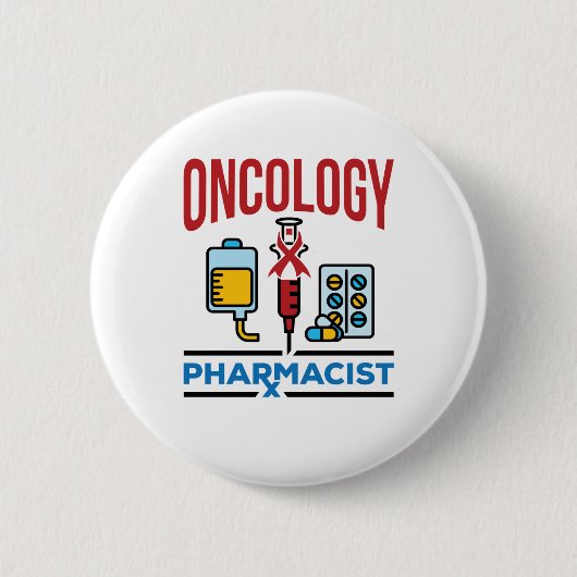 Oncology Pharmacist Cancer Care Pharmaceutical Tea Ronde Button 5,7 Cm (Voorkant)