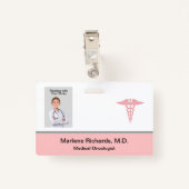 Oncoloog Cancer Medical Photo ID Sjabloon Badge (Achterkant met clip)