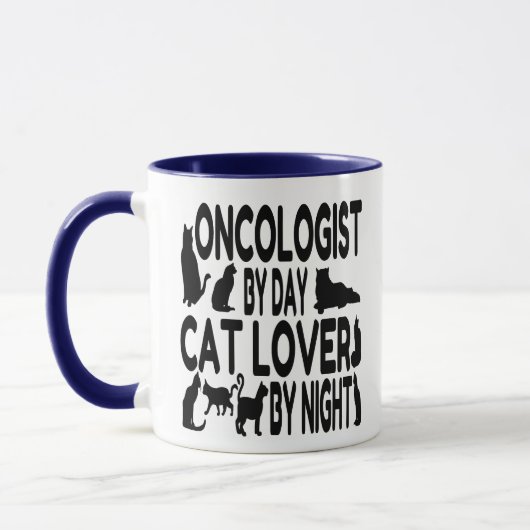 Oncoloog houdt van katten mok (Links)