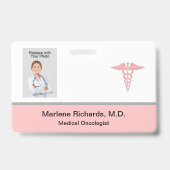 Oncoloog Kanker Medische Foto ID-sjabloon Badge (Achterkant)