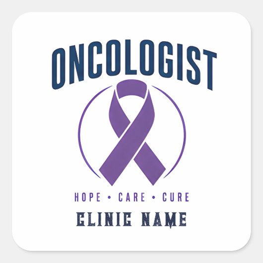 Oncoloog Kankerzorg Medisch Design Vierkante Sticker (Voorkant)