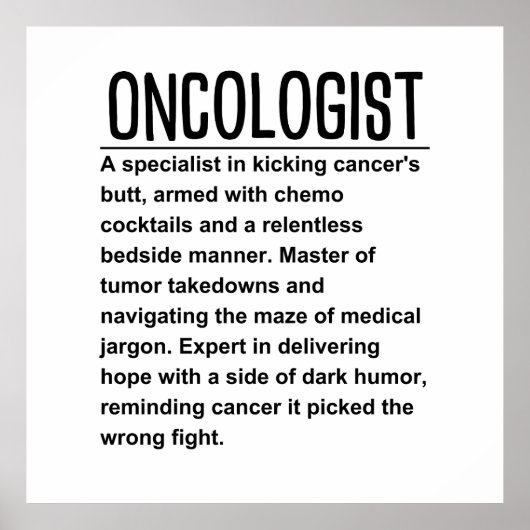 Oncoloog Poster (Voorkant)