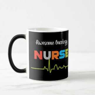 Oncolory Nurse Geweldige Fun Letters op Zwarte Mok