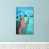 Oncomfortabele craniumcanvas afdrukken (Insitu (Houten vloer))