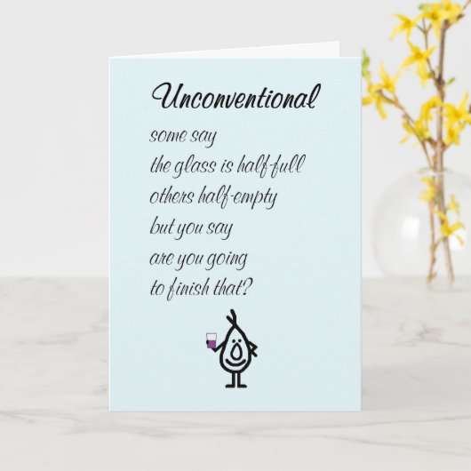 Onconventioneel - een grappig afstudeergedicht kaart (Gele Bloem)