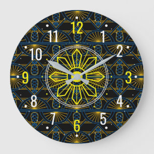 Onconventioneel goud art-deco-ontwerp - Zwart geom Grote Klok