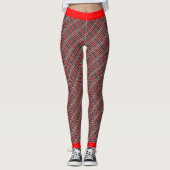 Onconventionele rode witte en zwarte PLAID Leggings (Voorkant)