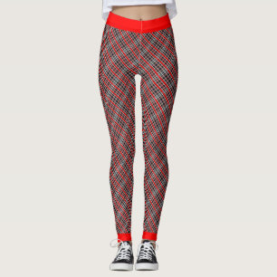 Onconventionele rode witte en zwarte PLAID Leggings
