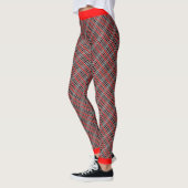 Onconventionele rode witte en zwarte PLAID Leggings (Links)