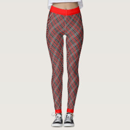 Onconventionele Rood Wit en Zwart PLAID Leggings