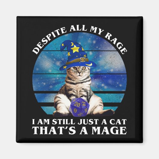 Ondanks al mijn woede grappige mage kat magneet (Voorkant)